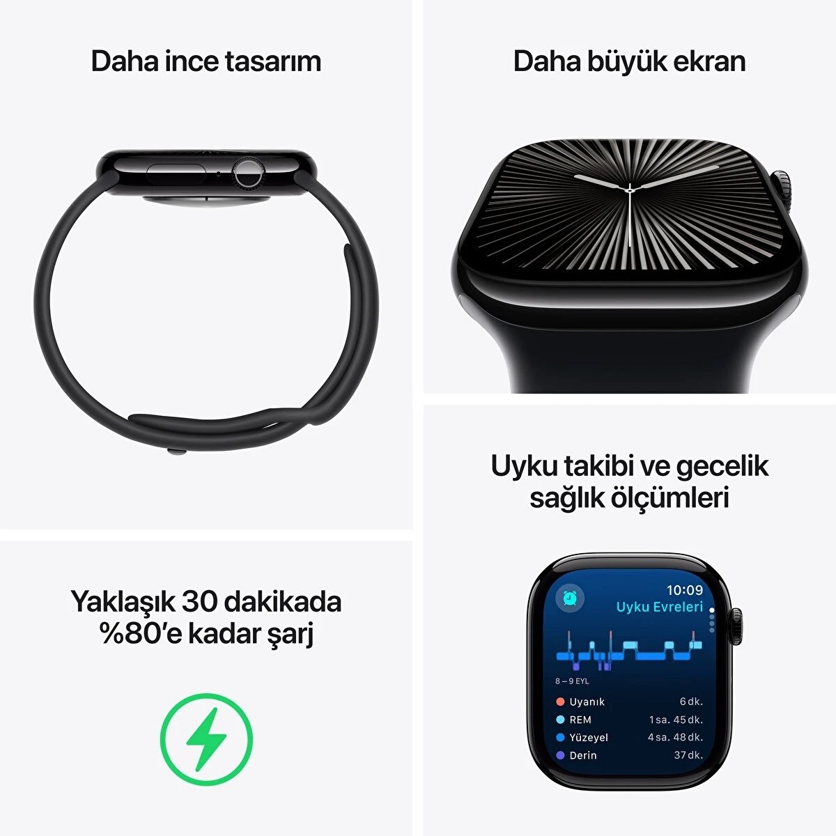 Apple Watch Series 10 GPS 46mm Simsiyah Akıllı Saat
